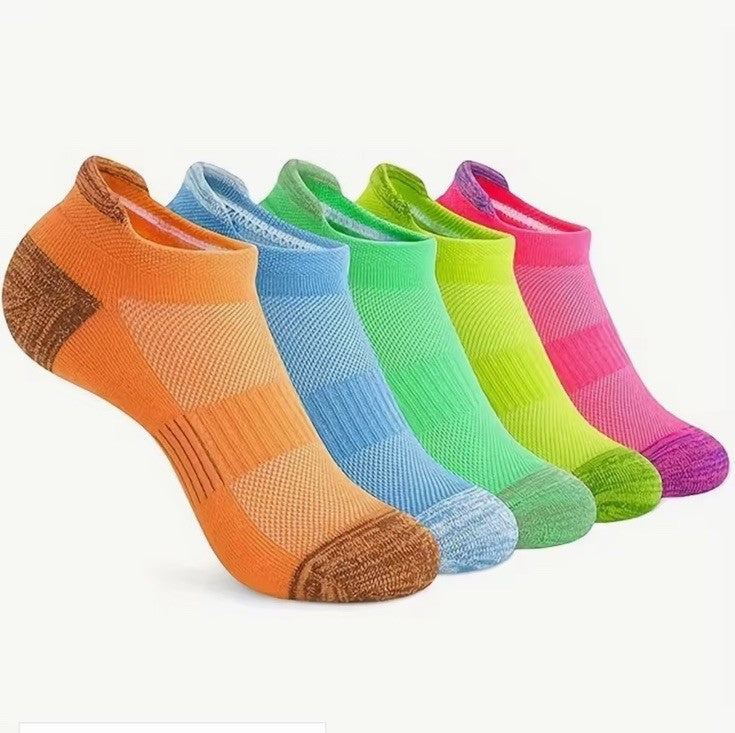 5 Pack Womens Trainer Multicoloured Ankle Socks Cotton Low Cut Sports Socks