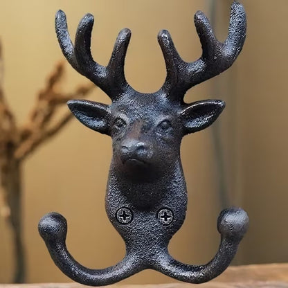Cast Iron Heavy Duty Deer Clothing Hook Wall Mounted Hanging Rack Holder