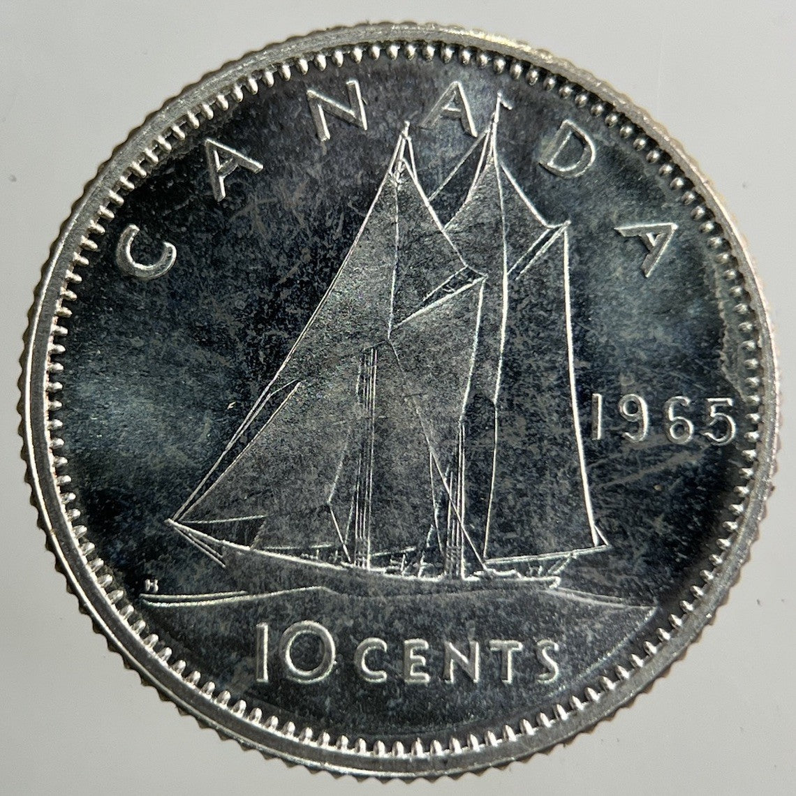 1965 Canada 10 Cents Silver Coin | Very High Grade