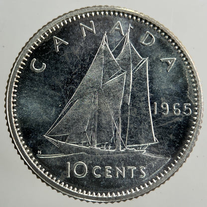 1965 Canada 10 Cents Silver Coin | Very High Grade