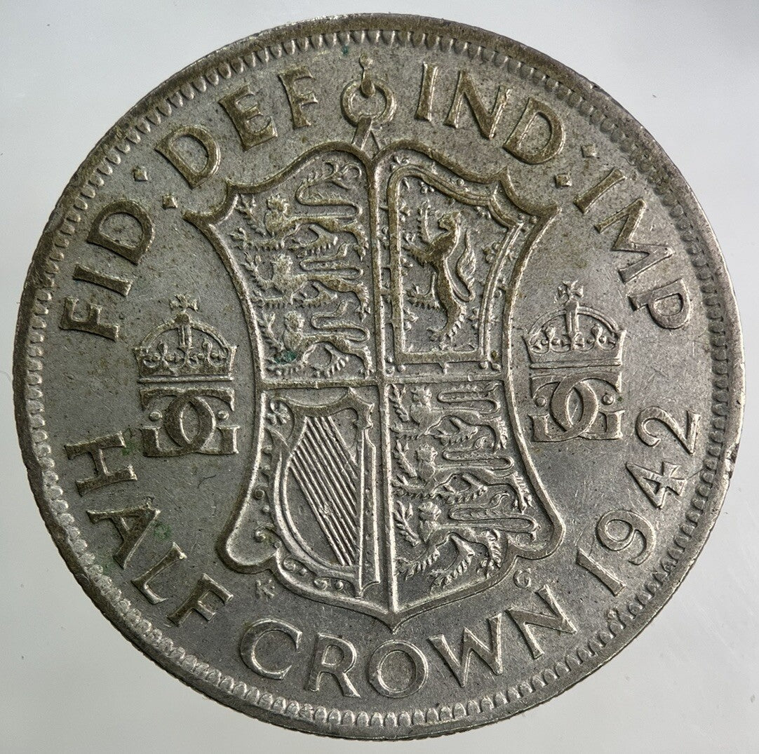 1942 George VI Half - Crown Silver Coin | Fine Collectable Grade