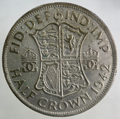 1942 George VI Half - Crown Silver Coin | Fine Collectable Grade