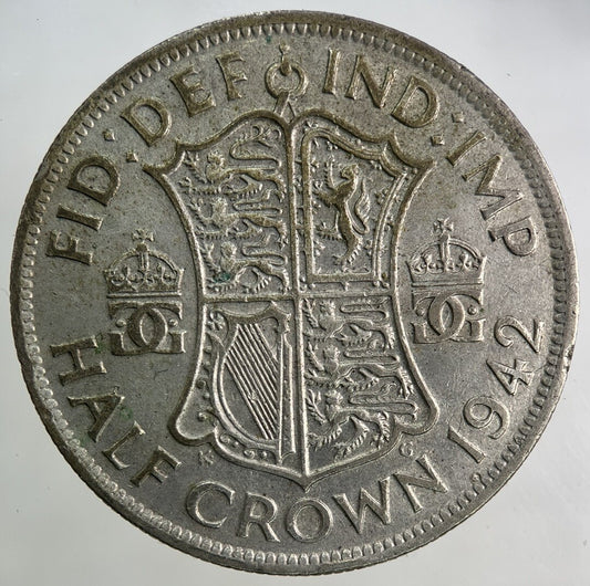 1942 George VI Half - Crown Silver Coin | Fine Collectable Grade