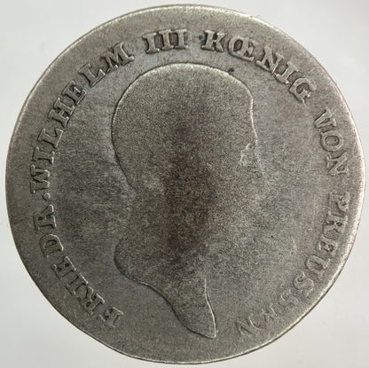 1814 Germany German States 1/6 Thaler Silver Coin | Collectable Grade