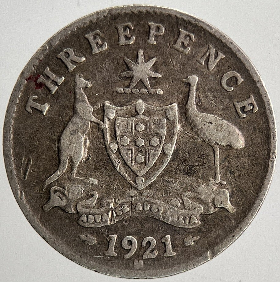 1921 - M Australia Threepence Silver Coin | Collectable Grade | a6445