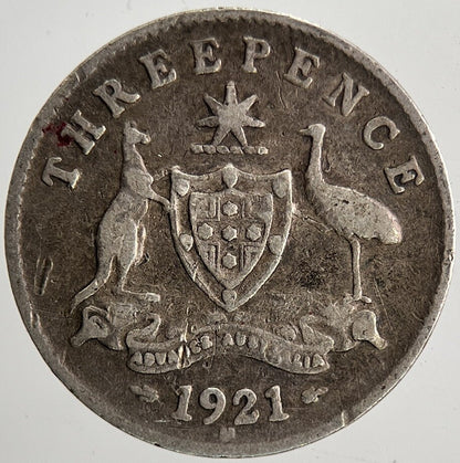 1921 - M Australia Threepence Silver Coin | Collectable Grade | a6445
