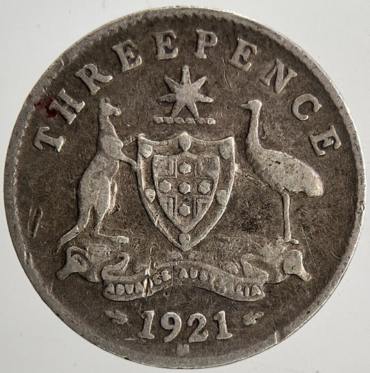 1921 - M Australia Threepence Silver Coin | Collectable Grade | a6445