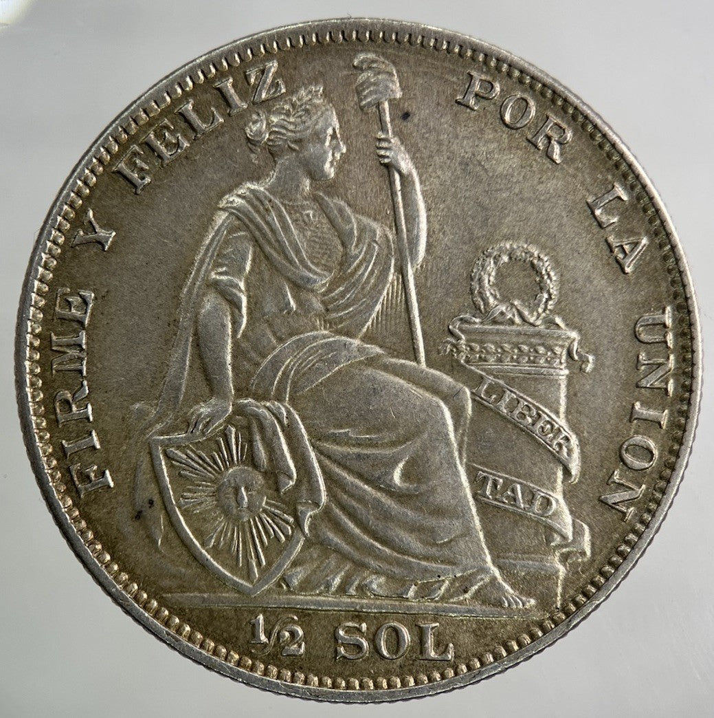 1935 Peru 1/2 Half Sol Silver Coin | Very High Grade