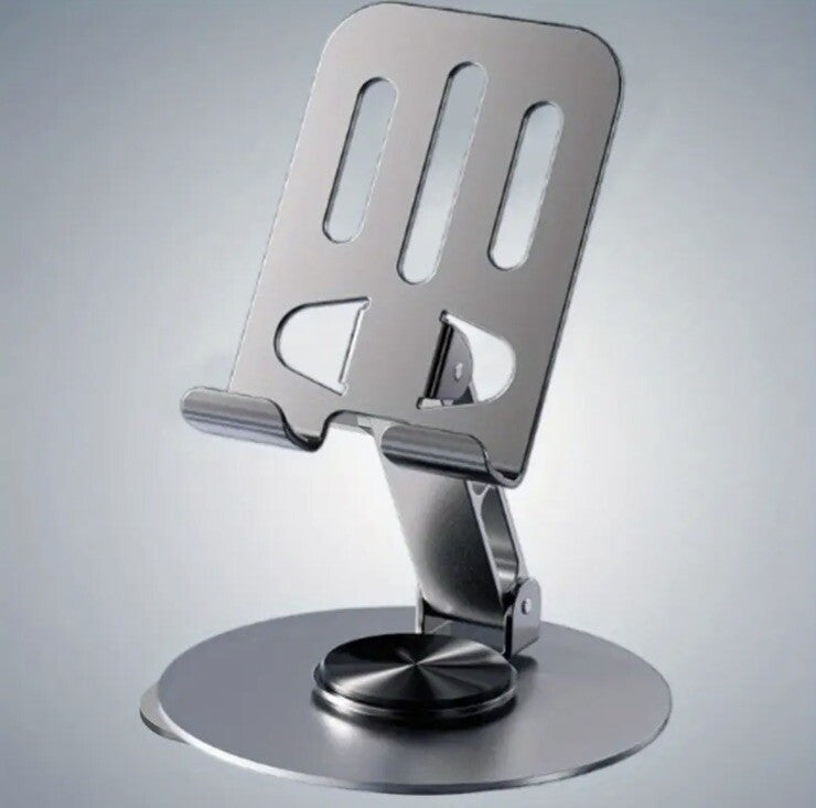 Dark Grey Metal Phone Tablet iPhone Samsung Galaxy Angle Stand - UK Stock