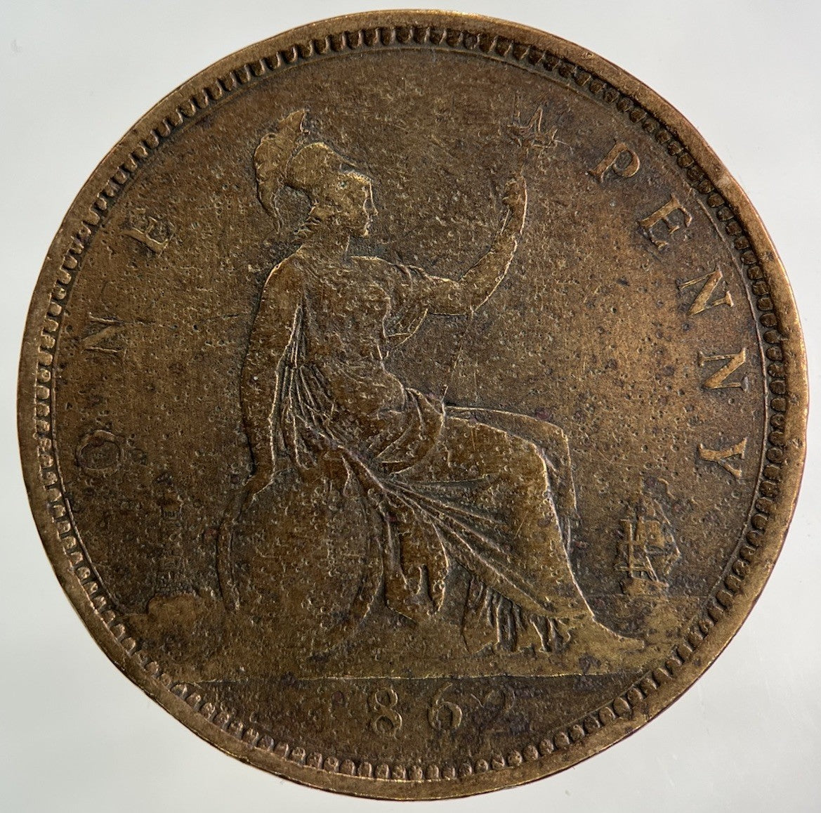 1862 Victoria One Penny Coin | Fine Collectable Grade