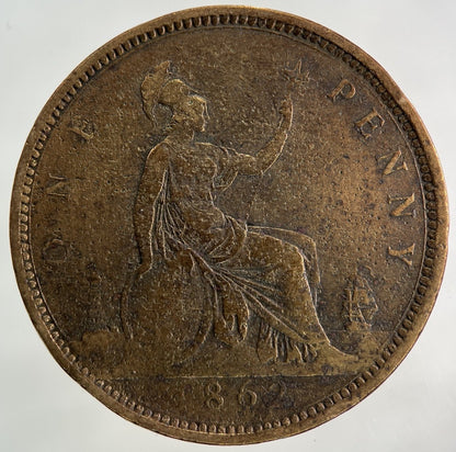 1862 Victoria One Penny Coin | Fine Collectable Grade