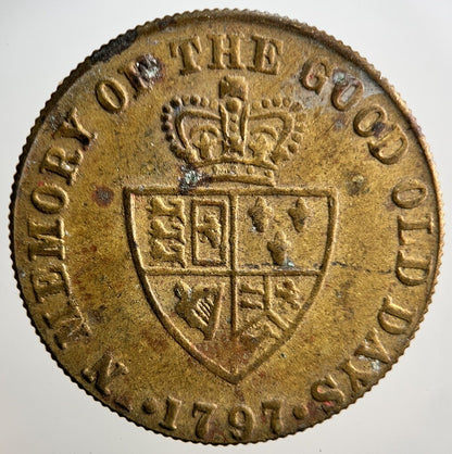 1797 George III British Good Old Days Gaming Token | Collectable Grade