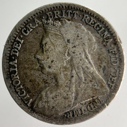 1900 Veiled Head Victoria Threepence Silver Coin | Collectable Grade | a4011