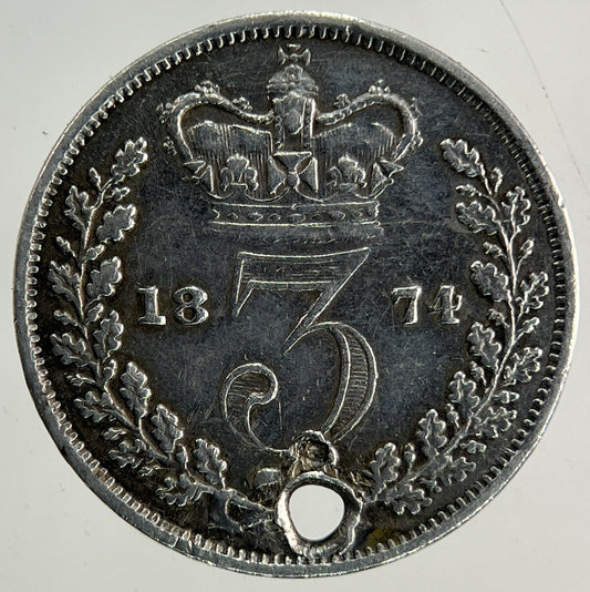 1874 Victoria Threepence Silver Coin | Fine Collectable Grade