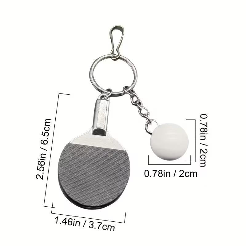 Mini Metal Red Table Tennis Ping Pong Shaped Keyring Premium Keychain Gift UK