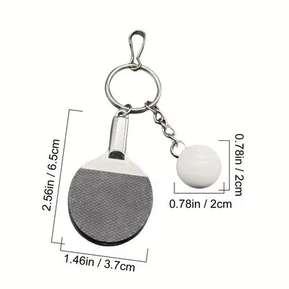 Mini Metal Red Table Tennis Ping Pong Shaped Keyring Premium Keychain Gift UK