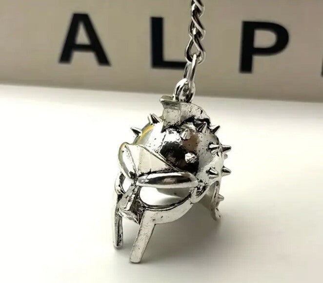 Mini Metal Roman Gladiator Helmet Keyring Premium Keychain Gift UK