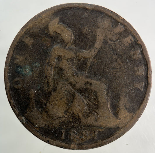 1881 - H Victoria One Penny Coin | Fair Grade