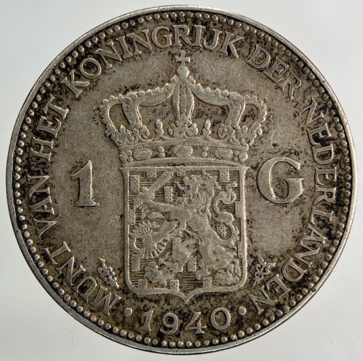 1940 Netherlands 1 Gulden Silver Coin | Fine Collectable Grade