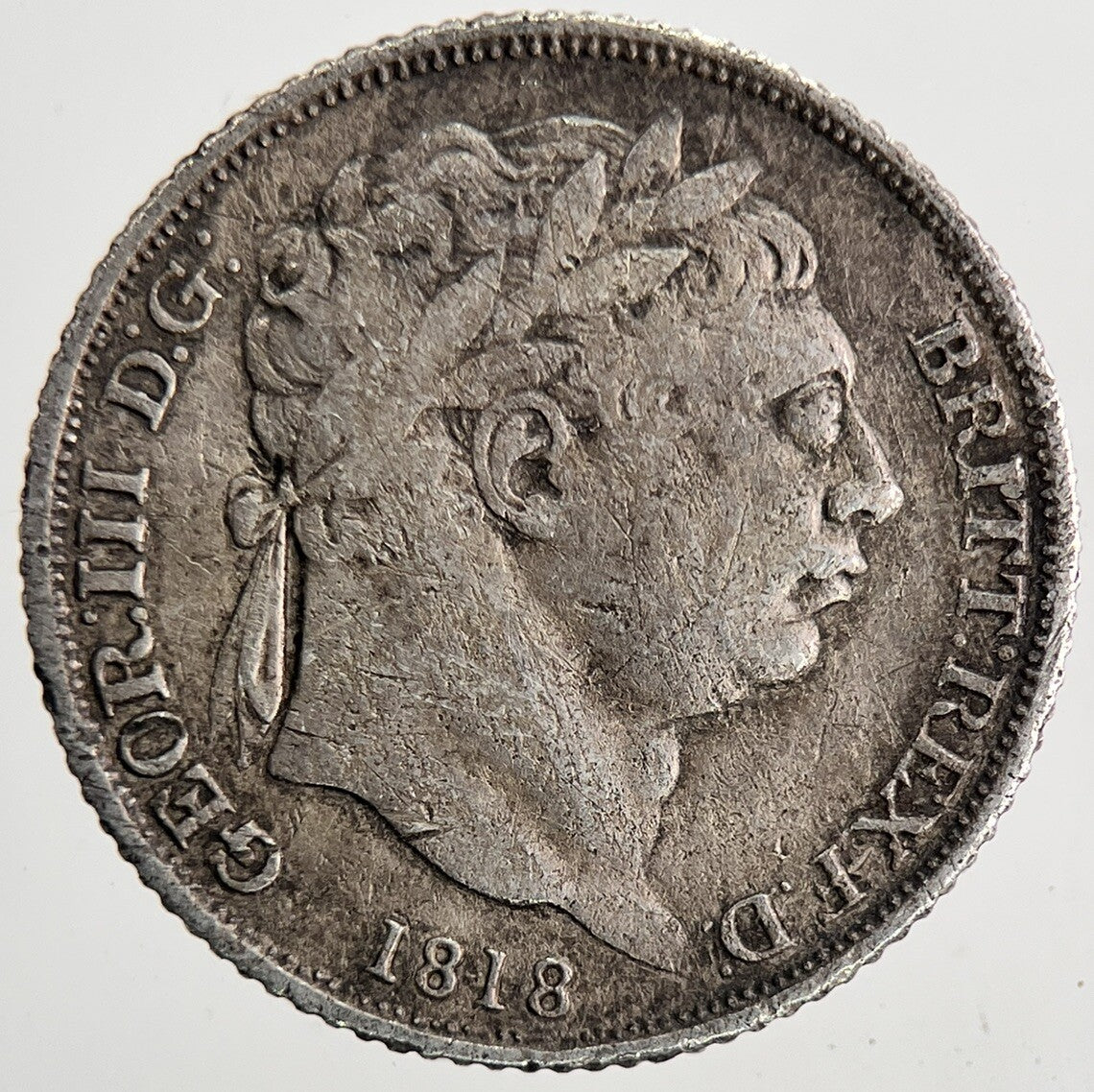 1818 George III Sixpence Silver Coin | Fine Collectable Grade | a6912
