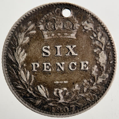 1907 Edward VII Sixpence Silver Coin | Collectable Grade | a5356