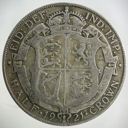 1921 George V Half - Crown Silver Coin | Fine Collectable Grade