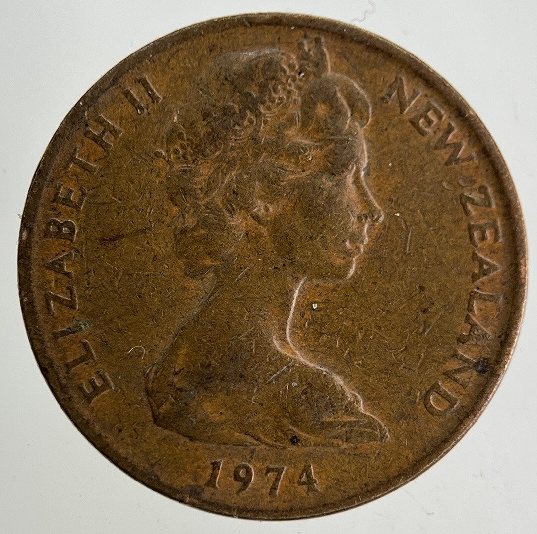 1974 New Zealand 2 Cents Coin | Fine Collectable Grade