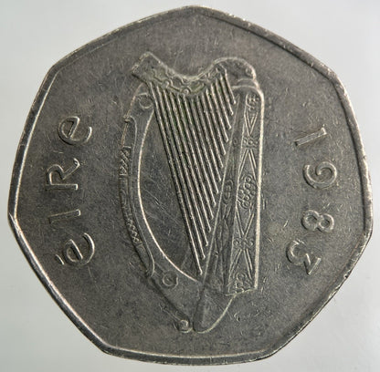 1983 Irish Ireland 50p Fifty Pence Coin | Fine Collectable Grade