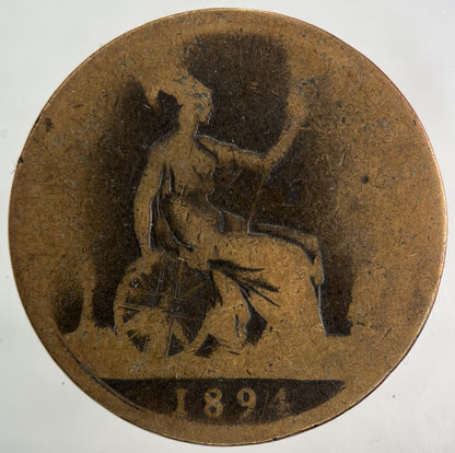 1894 Victoria One Penny Coin | Fair Grade