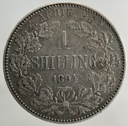 1894 South Africa One Shilling Silver Coin | Fine Collectable Grade