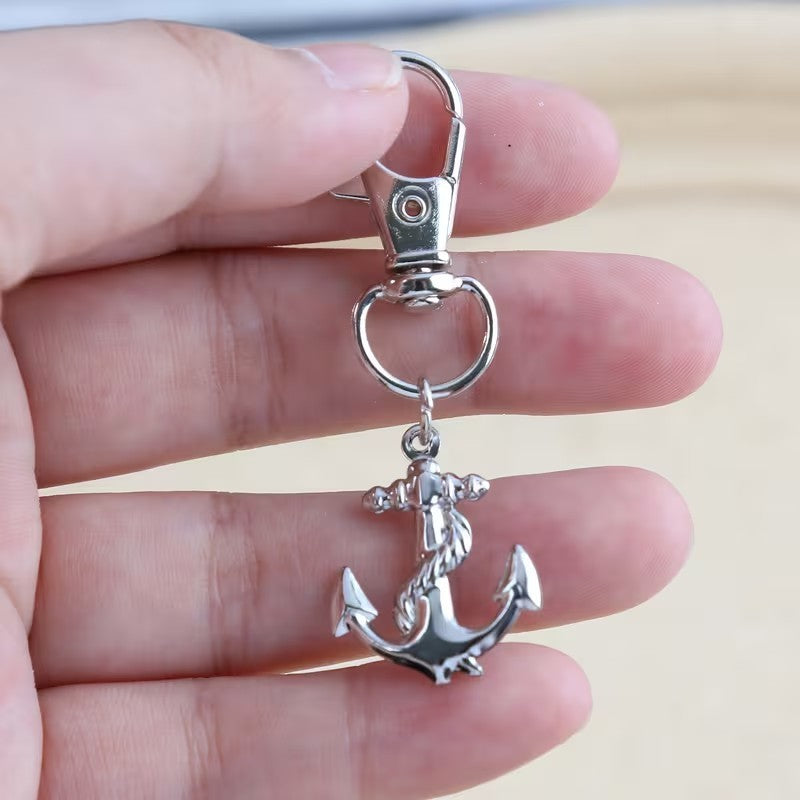 Mini Metal Ship Anchor Keychain Bag Purse Key - Ring UK