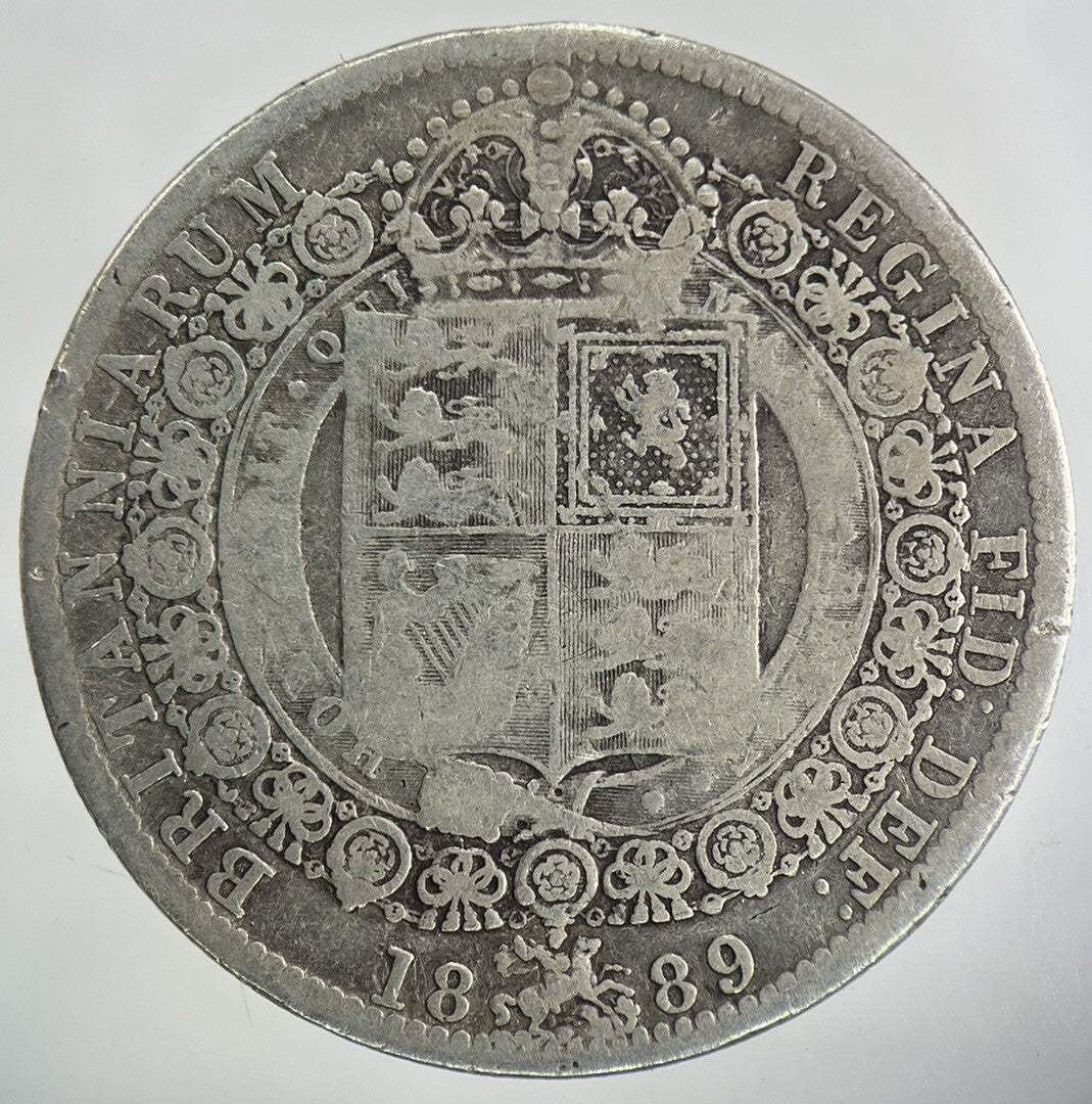 1889 Victoria Half - Crown Silver Coin | Collectable Grade