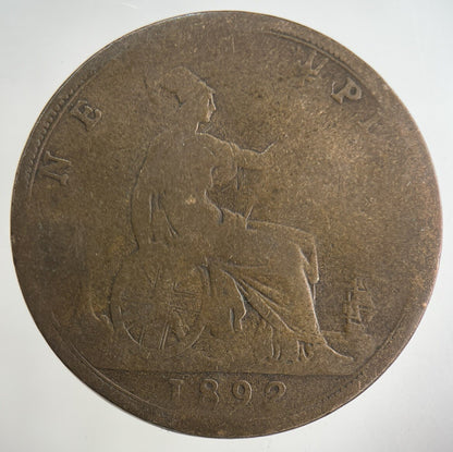 1892 Victoria One Penny Coin | Collectable Grade