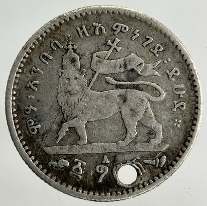 1895 - 1903 Africa Ethiopia 1 Ghersh Silver Coin | Collectable Grade