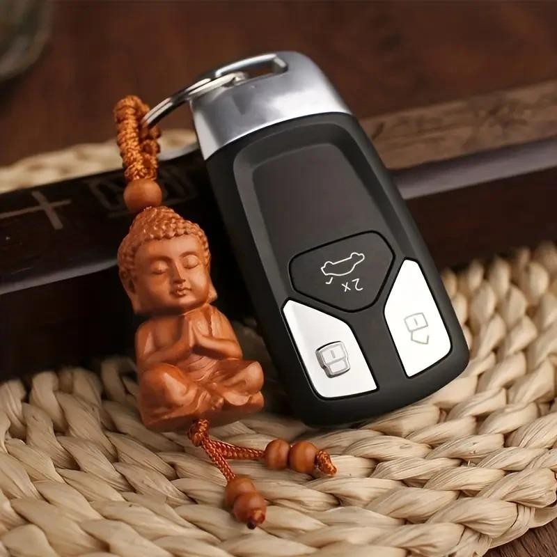 Mini Buddha Buddhism Shaped Keyring Premium Keychain Gift UK