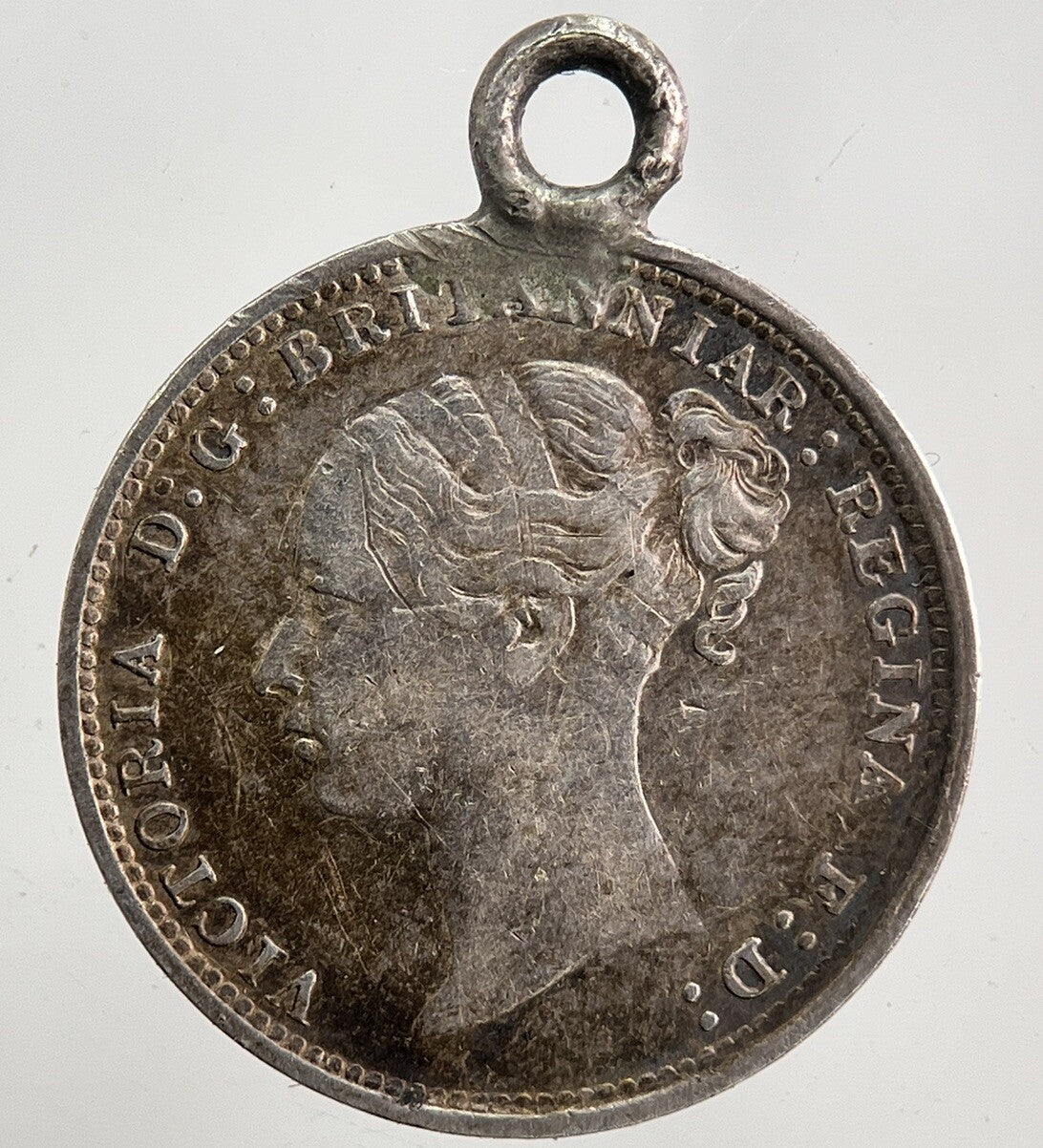 Engraved R - W Victoria Threepence Silver Coin | Very High Grade