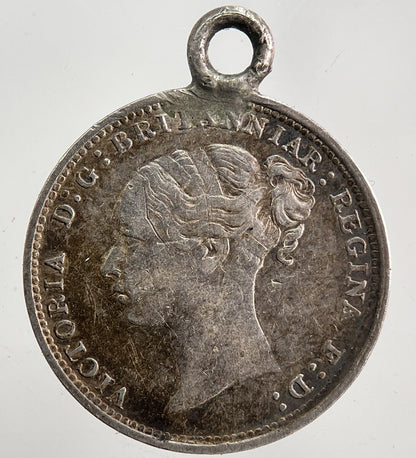 Engraved R - W Victoria Threepence Silver Coin | Very High Grade
