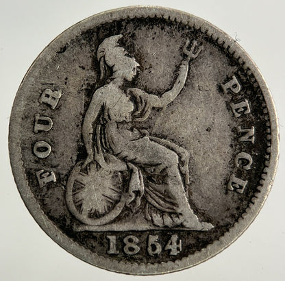 1854 Victoria Groat Four - Pence Silver Coin | Fine Collectable Grade