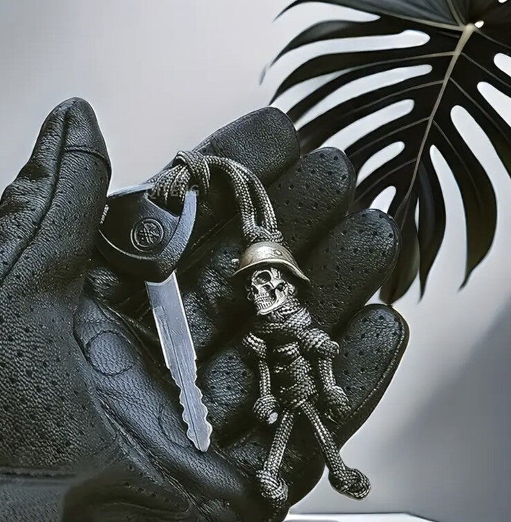 Camouflaged Metal Skull Soldier Shaped Keyring Premium Keychain Gift UK