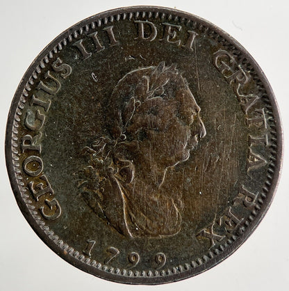 1799 George 3rd III Farthing Coin | Very High Grade | a9724
