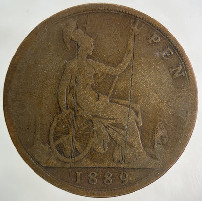 1889 Victoria One Penny Coin | Collectable Grade