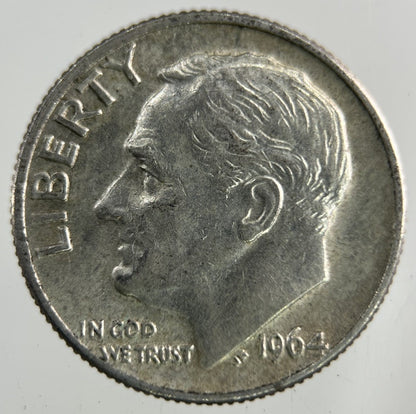 1964 - D US USA Roosevelt Dime Silver Coin | Very High Grade