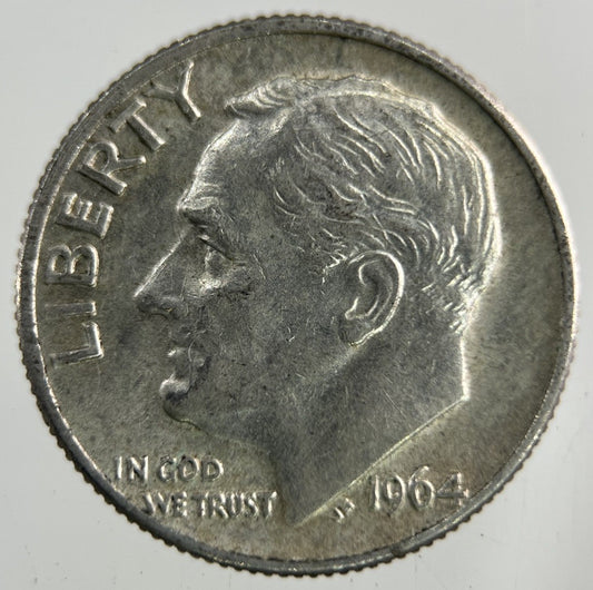 1964 - D US USA Roosevelt Dime Silver Coin | Very High Grade