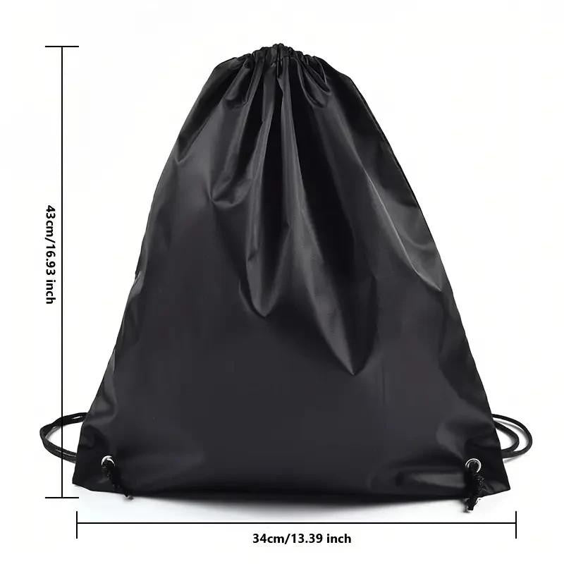 Soft Shell Black Daypack Drawstring Closure Bag Sack Sports Outdoor Bag