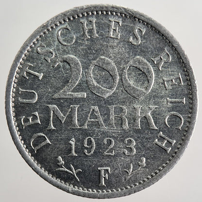 1923 - F Germany 200 Mark Coin | Collectable Grade | a1739