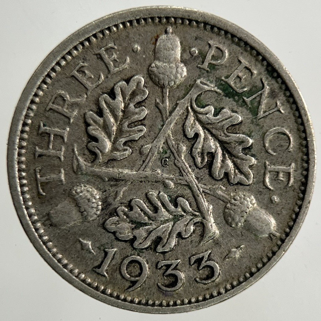1933 George V Threepence Silver Coin | Fine Collectable Grade