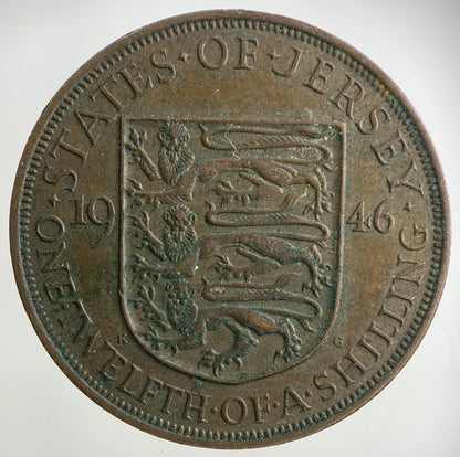 1946 Jersey 1/12 One Twelfth Of A Shilling Coin | Very High Grade