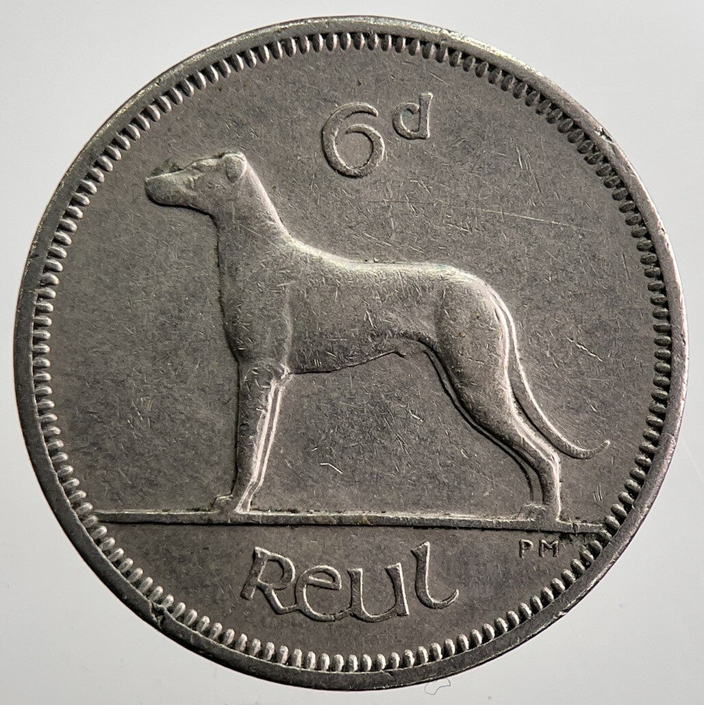 1963 Irish Dog Sixpence Coin | Very High Grade | a7458
