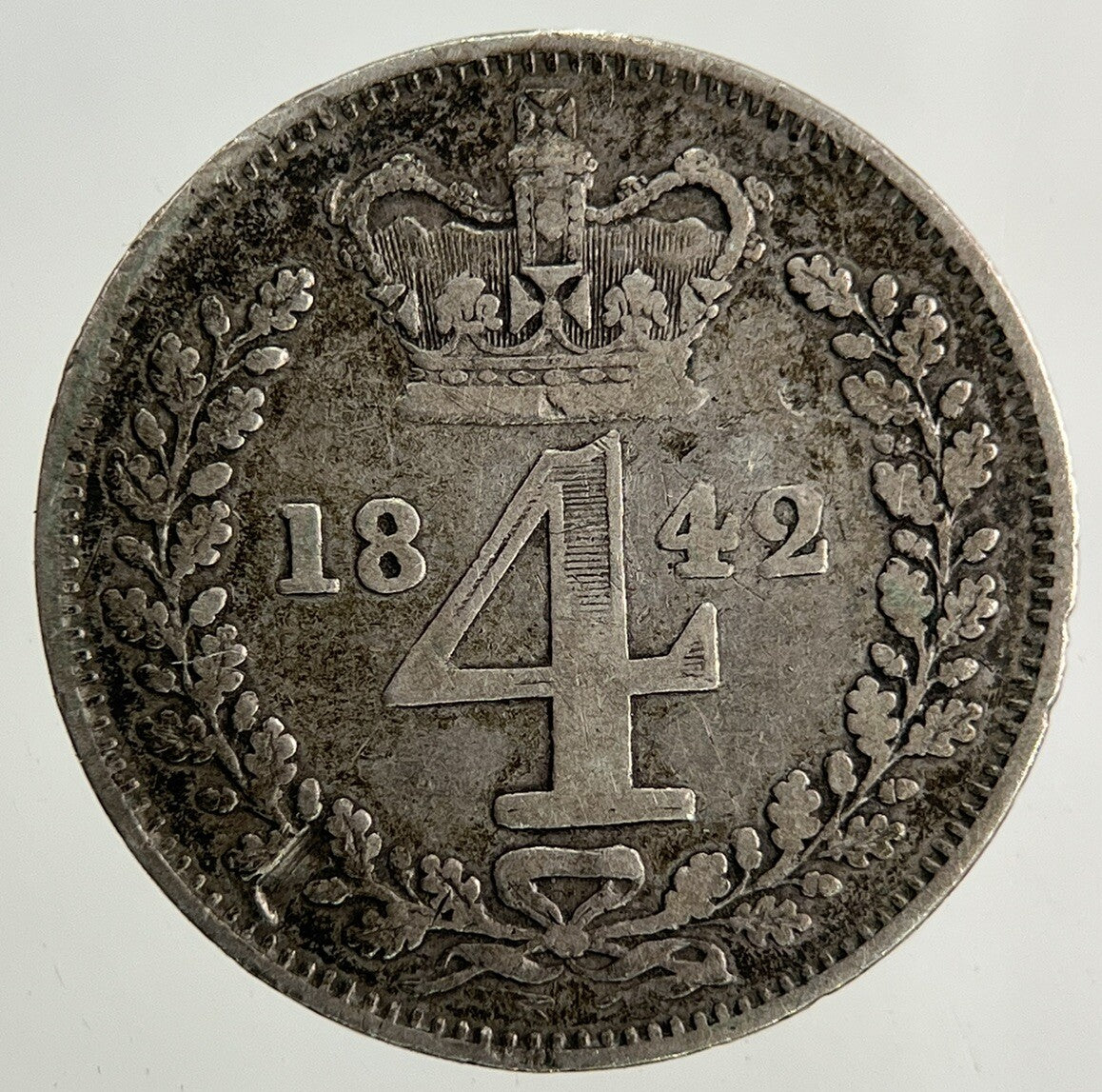 1842 Victoria Maundy Four - Pence Silver Coin | Fine Collectable Grade