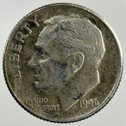 1946 US USA Roosevelt Dime Silver Coin | Fine Collectable Grade